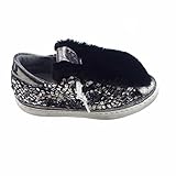  2stars-Sneakers Paillettes Silver Pelliccia F/W 17/23, Taglia: 41