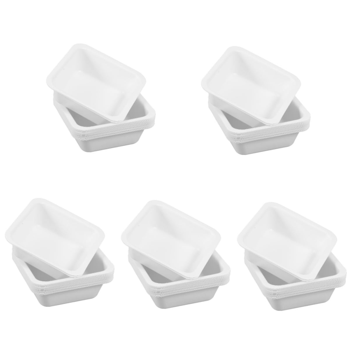 5 Set Piatto Di Pesatura Contenitore Quadrato Vassoio Quadrato Pesante Navi Da Pesatura Attrezzatura Di Laboratorio Vassoio Di Pesatura Del Campione Plastica Bianca 20 Pezzi*5