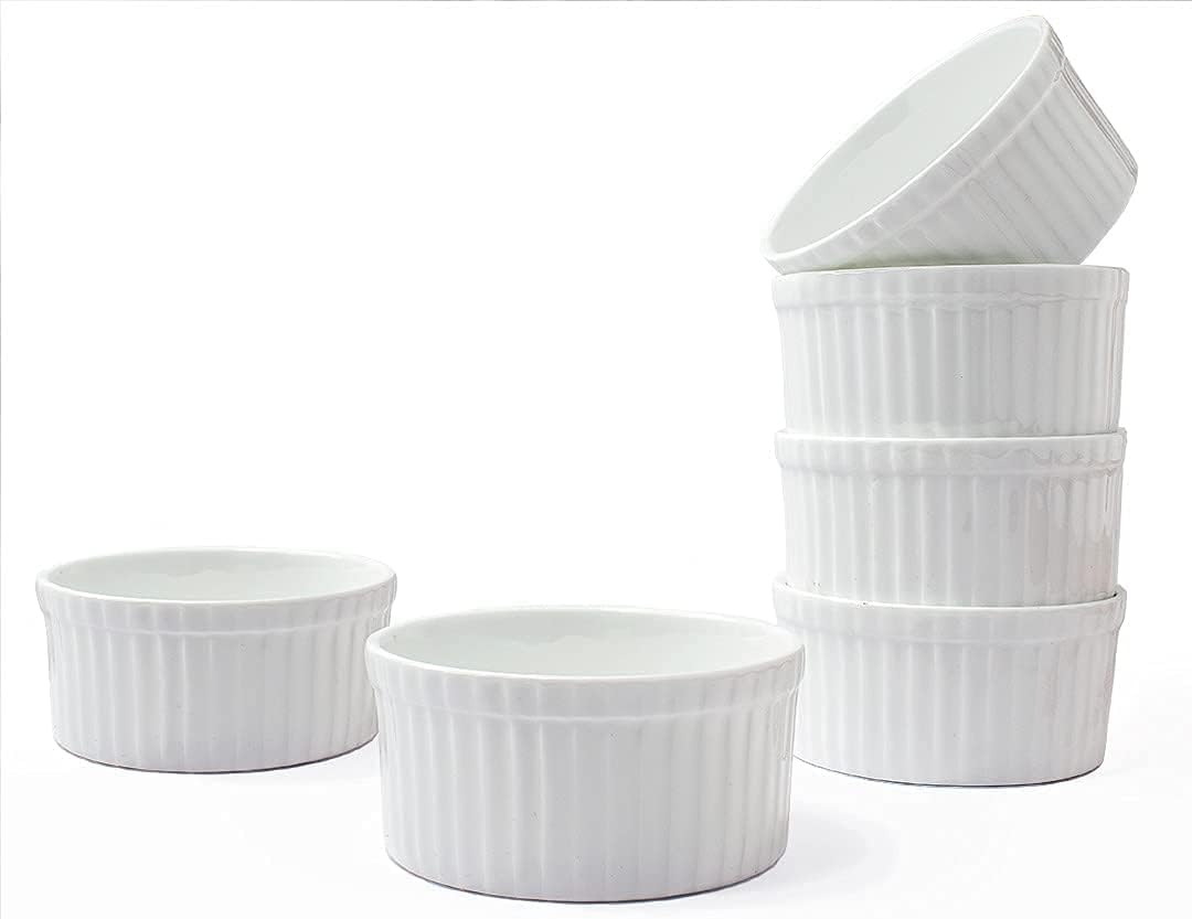 Basics Ceramic Ramekin Soufflé Dish for Baking and Serving, 180ml White
