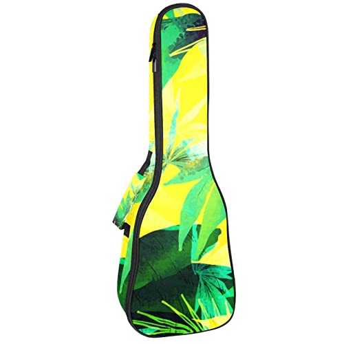 Sac à dos pour ukulélé de concert et soprano rembourré 10mm motif feuilles jaunes
