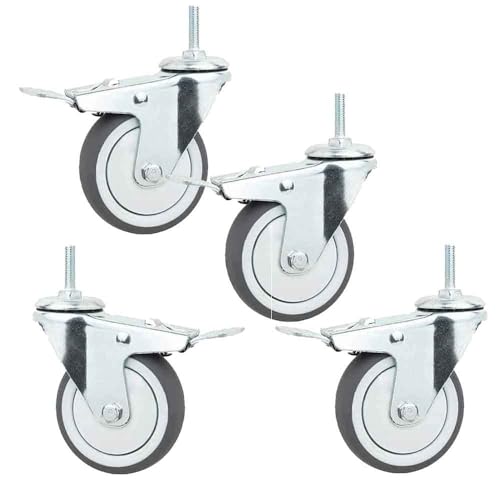 Roulettes silencieuses pour meubles vibrations évitées tige M10 4pcs