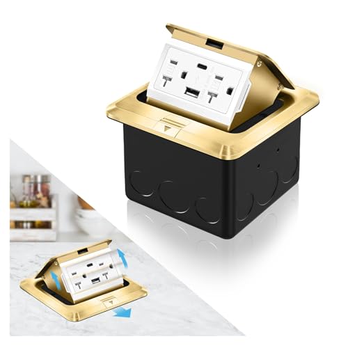 Prise de courant encastrable sol salon bureau avec ports USB rapides de 4,8 A