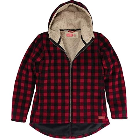 Stormy Kromer The Swallowtail Jacket - Sherpa-Lined Coat for Women, Winter Hooded Zip Up Jacket Cover