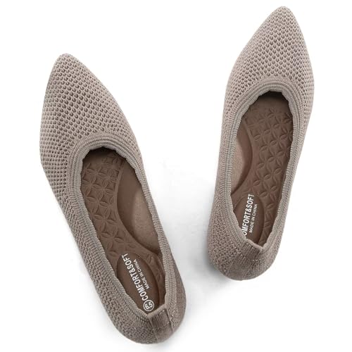 Image of Frank Mully Womens Pointed Toe Flats Knit Dress Shoes Comfort Women Shoes Softable