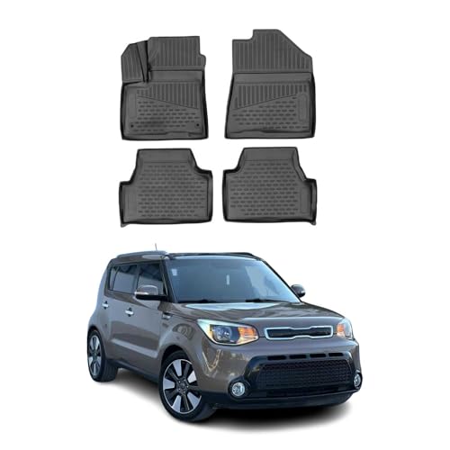 Alfombrillas Kia Soul EV 2014-2021 alfombras goma TPE coche 5 puertas juego negro OMAC