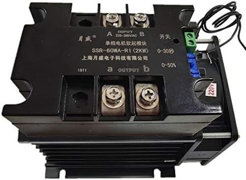 220V Single-Phase Motor Soft Starter Module controller2KW4KW6KW8KW Motor Online Soft Starting Fan Pump Pressure Reducer Conveyor (Color : SSR 100WA R2(4KW))