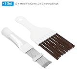 PATIKIL Air Conditioner Fin Comb, 2 Set Stainless Steel Condenser Fin Straightener & Cleaning Brush, AC Coil Cleaner Tool for AC Unit Radiator - Image 3