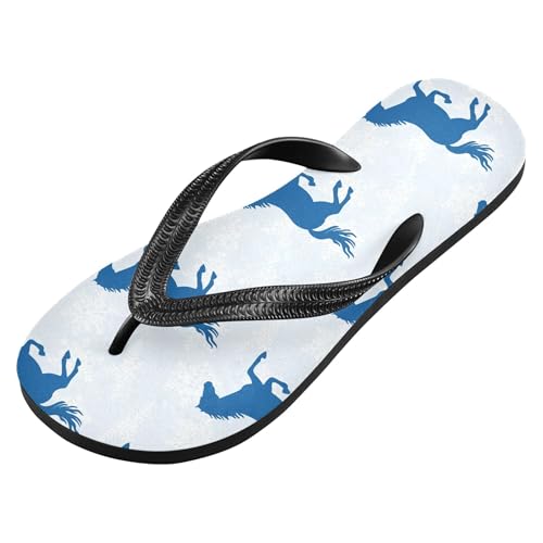 Burbuja Blue Horses Flip Flops for Women Men, Soft Thong Sandals Rubber Slippers for Pool Beach Essentials2