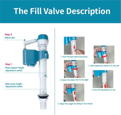 Image of 2-In Dual Flush Valve Replacement Kit with Metal Bolts | Extendable Fill Valve,Adjustable Rod Length,2-Piece Toilet Tank Repair Parts