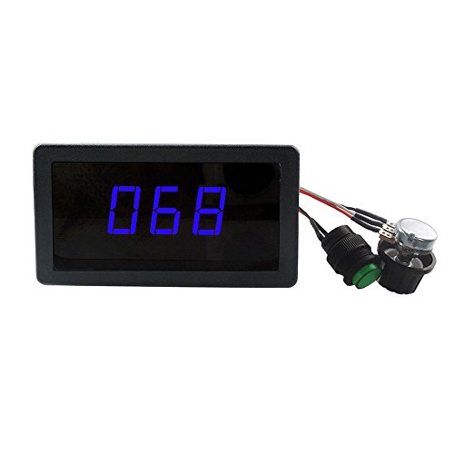 uniquegoods 6V 12V 24V Digital Display LED DC Motor Speed Controller PWM Stepless Speed Control Switch HHO Driver - Black CCM5D BLUE