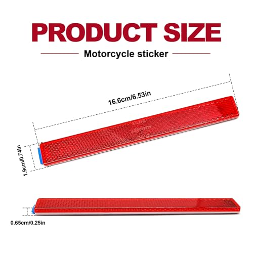 Image of 2 PCS Stick-On Smoked Saddlebag Reflector, Spoke Red Reflective Front Lower Legs of Harley, Night Visibility Reflectors for Cars, Trailer, Motorcycle, Trucks, Boat, Bicycle