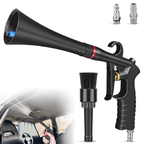 Senduzll Tornado Car Cleaning Gun, Dry Car Detailing Tools, Aluminum Alloy Bearing Nozzlefor, Car Quickly Blasts Dirt and Dust Works with Air Compressor (Black)