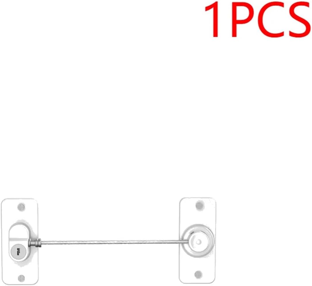 1-3pcs Baby Child Safety Lock Window Refrigerator Opening Security Cable Door Lock for Kids Protector(1pc White)