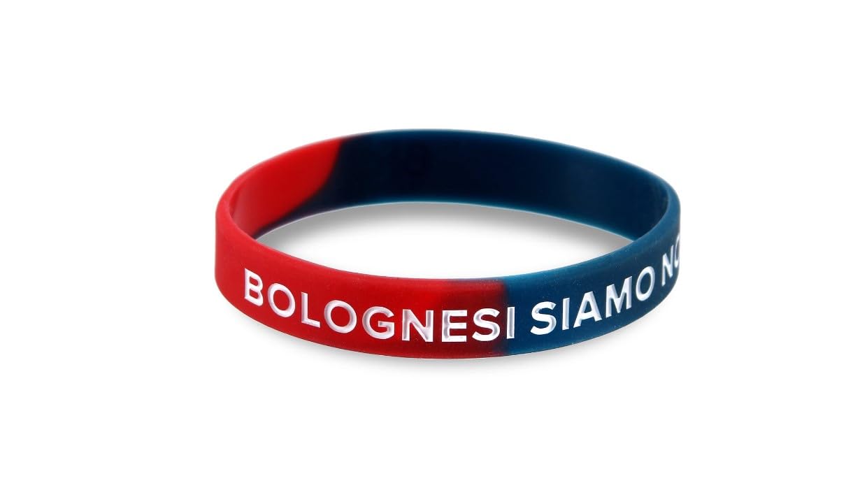 Braccialetto Bracciale BOLOGNA FC 1909 in Silicone Rossoblu Prodotto Ufficiale