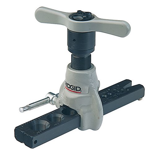 RIDGID 83037 Modell 458R Erweitertes 45 Grad SAE Bördelwerkzeug, schnelleinstellbar für Rohre von 1/8" bis 3/4", Präzisions-Bördelwerkzeug, Ratschen-Bördelgerät, schnelleinstellbar