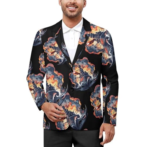 WW2 Warship Battleship Cruisers Naval Fleet Men's Suits Dress Business Formal Suit Print Jackets Coat for Wedding Party