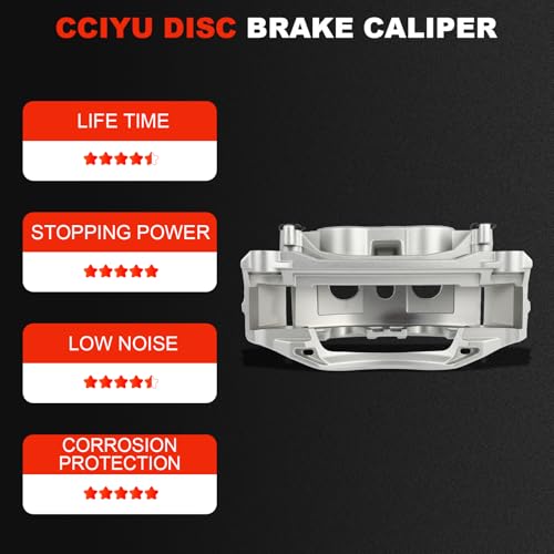 Image of cciyu Rear Right Disc Brake Caliper Assembly w /Bracket 18B5074 | For Ford Model - For E-150 2008-2014, For E-250 2008-2014, For E-350 Super Duty 2008-2019 2021-2024