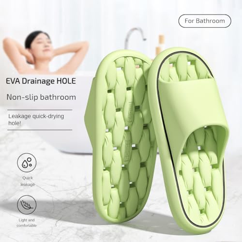Geerta 2024 NEW Cloud Slides for Women and Men Pillow House Slippers with Drain Holes Soft Cushion Indoor Home Bathroom Pool Slides, Ultimate Comfort, Lightweight, Thick Sole, Non-Slip, Easy to Clean2