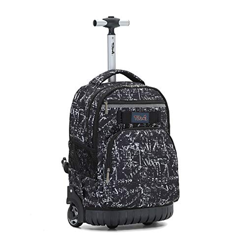 Tilami Rolling Backpack 18 inch Wheeled Laptop Backpack School College Student Travel Trip