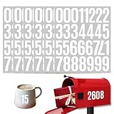 YINBEI 6 Sheets 2 Inch Mailbox Numbers Stickers Vinyl Decals,Self Adhesive Number Waterproof House Address Numbers for Outside Mailbox,Signs,Window,DIY Crafts Making,Door,Car,Home,Business(White)