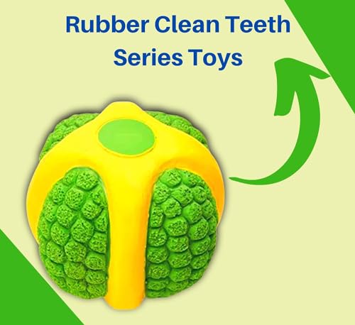 Image of Natural Latex Rubber Squeaky (Green Melon) Dog Chew Toy | Suitable for Puppy, X-Small to Small Dogs (0-10kgs) | Durable, Animal Design, Fetch & Chew Toy | Reduce Separation Anxiety