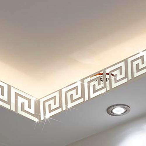 10 * 10 cm Techo Rodapié t Cintura Espejo Pegatinas de pared TV Fondo 3D Acrílico Espejado Decorativo Pegatina Mural