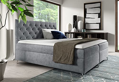 MKS MEBLE Boxspringbett - Doppelbett mit Multipocket-Matratze - Modern Bett...