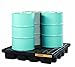 Justrite 28673 EcoPolyBlend 89 Gallon Sump, 55" x 55" x 9" (LXWXH), 5000 lbs Load Capacity 4 Drum Low Line Pallet