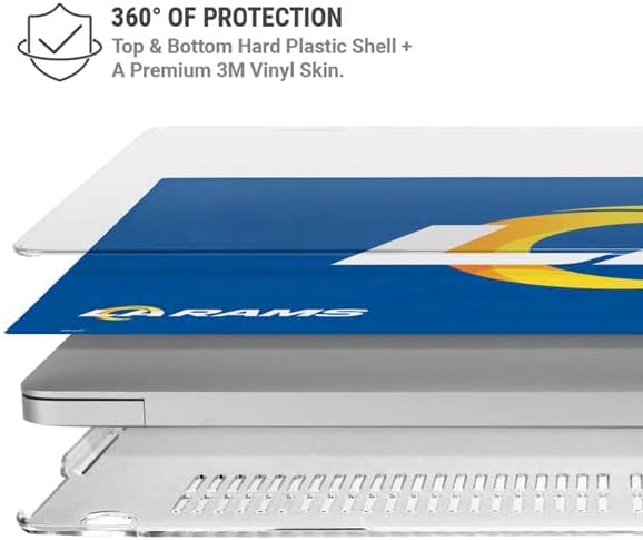 Skinit Case + Skin Compatible with MacBook Air 13in (2020) - Officially Licensed NFL Los Angeles Rams Distressed Design