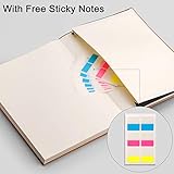 EMSHOI B5 Notebook Lined Journal, 204 Numbered Pages, Extra Large Softcover Note Book with Sticky Notes, 100gsm Thick Paper, Vegan Leather Notepad for Writing, 19 x 25 cm, GrayBlue - Image 4