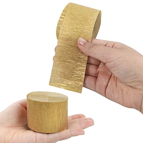 Coceca 6 Rolls 492Ft Gold Crepe Paper Streamers For Birthday Party Wedding Festival Party Decorations #TOP6