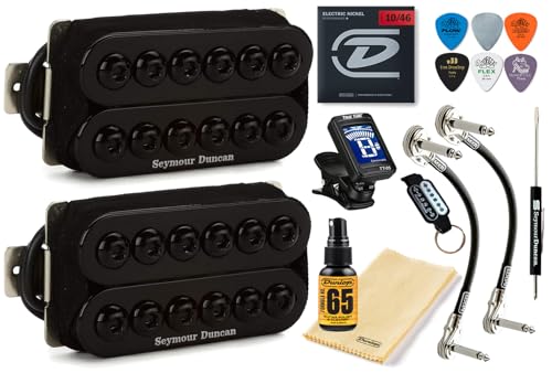 Seymour Duncan Invader SH-8n / SH-8b Humbucker-Tonabnehmer-Set mit hoher Ausgangsleistung und Tonebird Bundle 11108-31-B (schwarz)