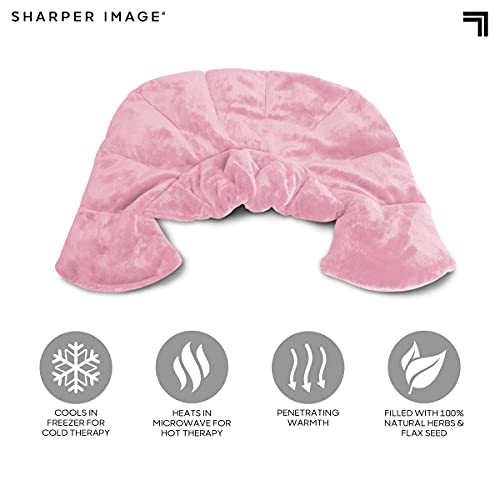 Image of Sharper Image Heated Neck&Shoulder Wrap-Microwavable Warm&Cooling Plush Pad,Scented Aromatherapy (100% Natural Lavender &Herb Spa Blend),Pain Tension Headache Relief Therapy,Gift for Women (Pack of 8)
