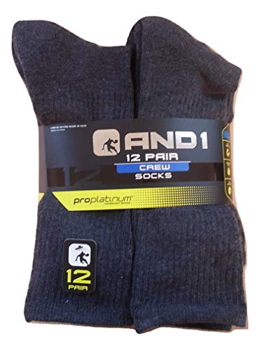 12 pares de calcetines AND1 gris de corte redondo para hombre talla 6-12.5 y 1 largo gris Proplatinum