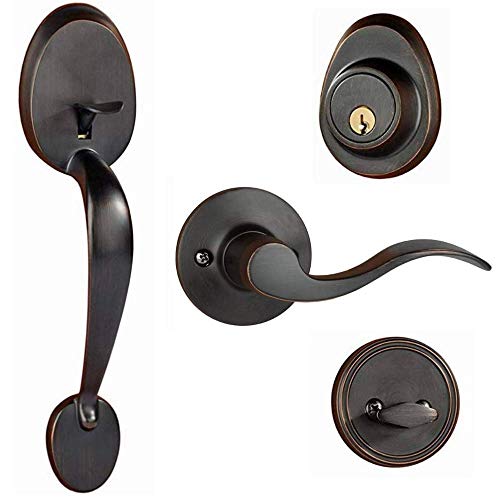 Dorence - Heavy Duty Single Cylinder Handleset With Wave Style Lever Handle - Oil Rubbed Bronze #TOP6