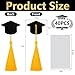 codree 40 Pcs Felt Graduation Cap Sealing Labels, Self-Adhesive Graduation Hat Envelope Seals with Tassel, Grad Cap Label Stickers for Envelopes College High School Grad Party (Yellow)