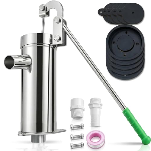 Locci Manual Well Pump Stainless Steel deep hand water suction pitcher pump for well water suction Groundwater for Home Garden Yard (thickening)