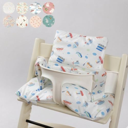 Image of Waterproof & Compatible Stokke Tripp Trapp Cushion Set - Easy to Clean - Made Fabric from Korea - 100% Cotton Stokke Tripp Trapp High Chair Cushion Set