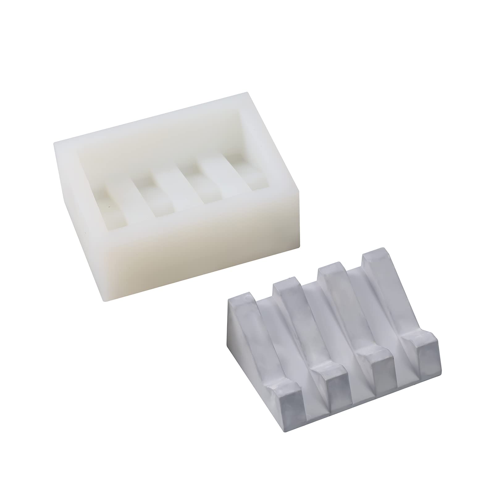 Soap Dish Silicone Mold for Bathroom/Shower, Bar Soap Holder Mould with Self Draining Tray