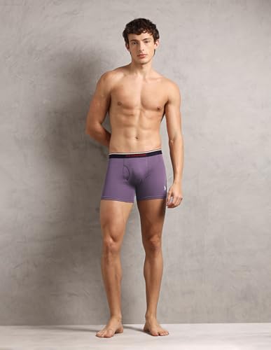 Image of U.S. Polo ASSN. Men's I667 Ribbed Cotton Mid Rise Underwear Trunks - Pack of 1