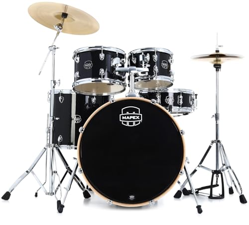Mapex Venus VE5294FTC 5-piece Rock Complete Drum Set - Black Galaxy Sparkle