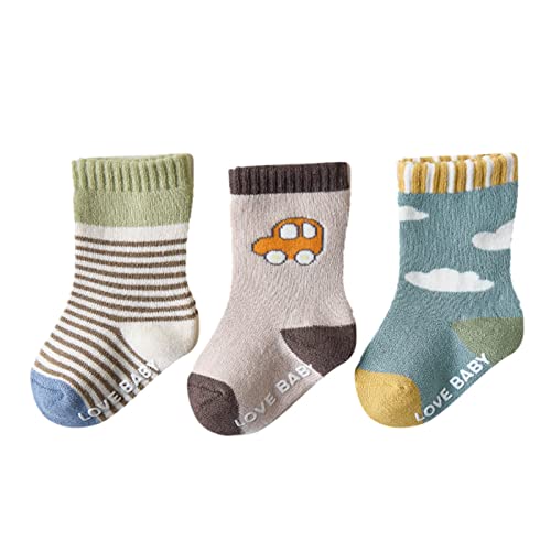 Leggings para niña, bebé, niños, algodón, calcetines de senderismo, para niños, niñas, invierno, gruesos, cálidos, cálidos, cálidos, cálidos, cómodos y cálidos, con 3 pares, color rosa y niña, 6 años