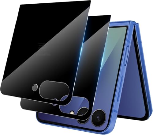 Image of WonRia Pack 1 - Privacy Tempered Glass Compatible with Samsung Galaxy Z Flip 8 Screen Guard Protector | Anti-Spy | Case Friendly - Installation Kit