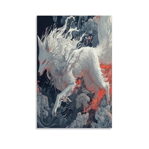 Cuadro de lobo en lienzo decorativo y pinturas murales impresiones para salon