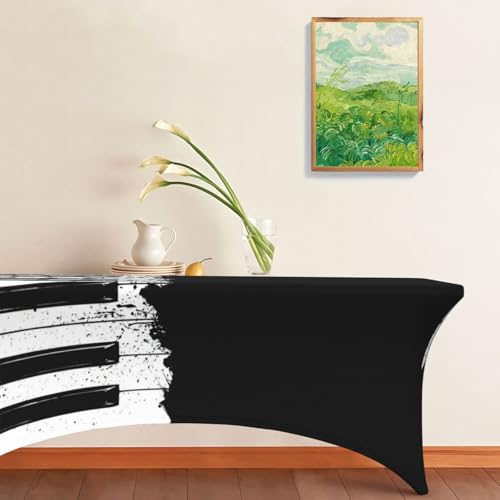 Housses de table extensibles rectangulaires EdWal imprimé piano 1,8m - 8