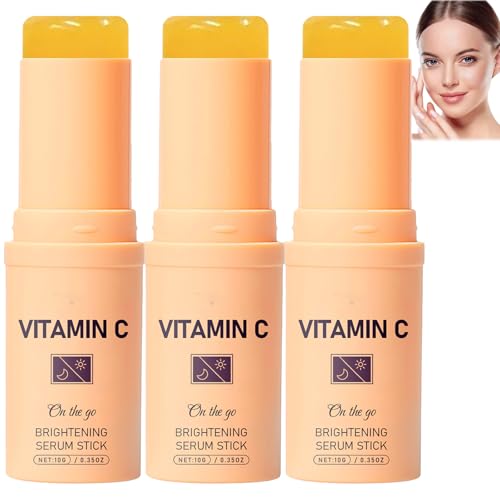 Serum de vitamina C Face Stick Brightening & Hydrating Serum for Dark Spots,Wrinkle Remover for Fine Lines,Even Skin Tone&Under Eye Brightener|Face & Body Balm Stick,Suitable for Skin&Anti-Aging Care