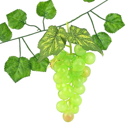 de UVA Artificial, racimo de UVA Artificial,Decoración de Mesa de UVA Artificial Realista | Manojos de Uvas Naturales y duraderas, Negros, violetas, Verdes