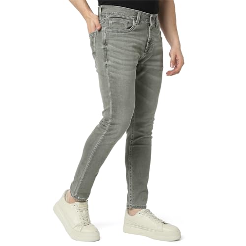 Image of Spykar Men's Kano Slim Fit Mid-Rise Jeans (Ankle Length)