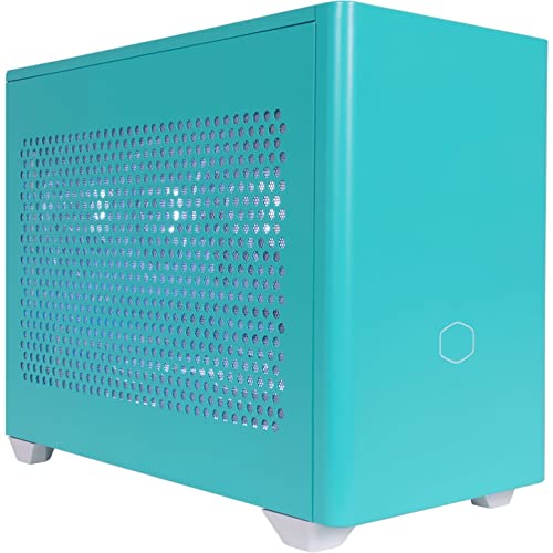 Cooler Master NR200P Cyan SFF Small Form Factor Mini-ITX Case with Tempered Glass or Vented Panel Option, PCI Riser Cable, Triple-Slot GPU, Tool-Free and 360 Degree Accessibility