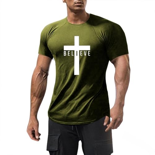 T-shirt homme Runcati vert armée anti-déformation taille L pour en finir avec les hauts usés